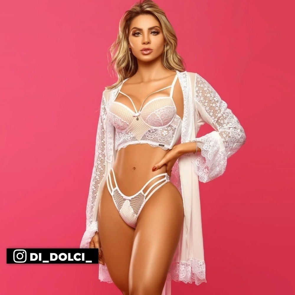 Sweet Romance Strappy Push-up bustier & string thong panty set